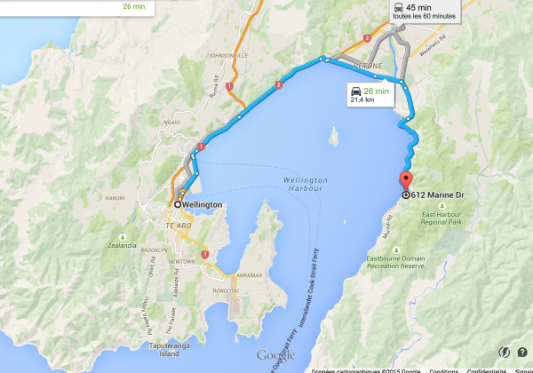 plan du bord de mer où se situe le restaurant