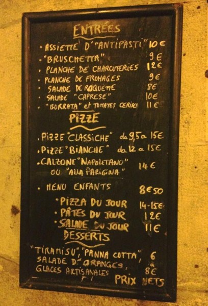 menu de la briciola